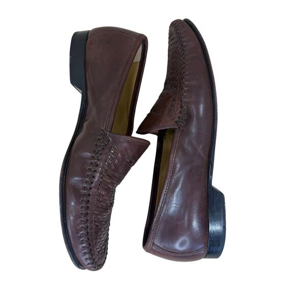 Johnston & Murphy Loafers Men’s 8 Brown Woven Genuine Leather Basket Weave main image 4